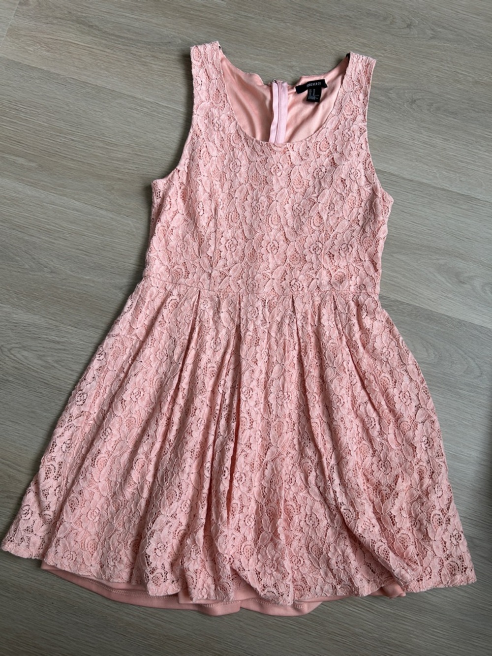 Forever 21 Pink Lace Fit & Flare Dress